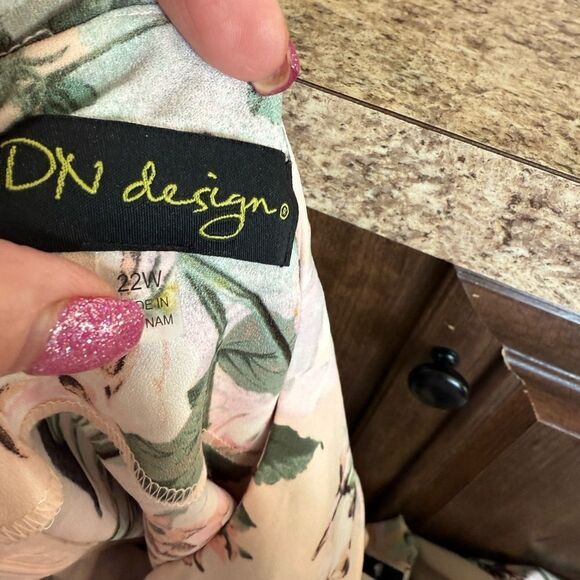 DN Design Floral Dress Pink Yellow Green Size 22W NWT - Picture 8 of 11